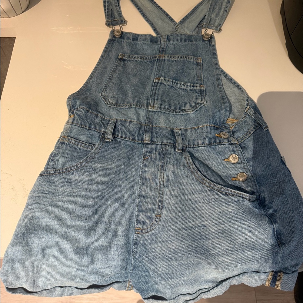 We The Free Light Blue Denim Overalls